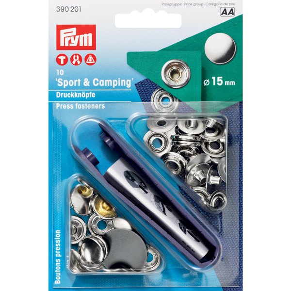 Prym Druckknöpfe RF Ø15 mm, 10 Stück, Edelstahl