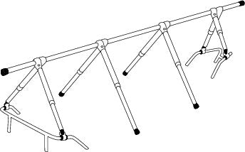 NOA, Deckständer 8 Meter für Boote mit Bug- und Heckkorb, 22-25 mm Rohr