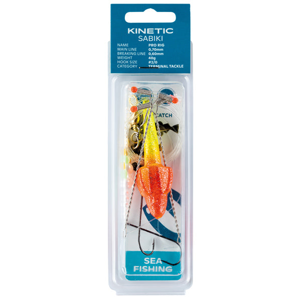 Kinetic, Sabiki Pro Plattfisch-Rig-Netz, gelb/rot, 40g