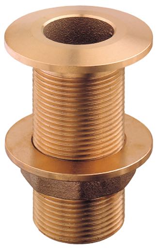 Guidi, Messingdurchführung flach/versenkt 3/4", 60mm, Flansch Ø 42mm, Gewindelänge 67mm