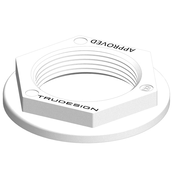 Trudesign, Mutter 1/2" weiß für Rumpfdurchdringung, Verbundwerkstoff