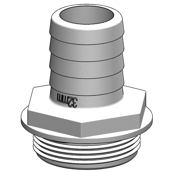 Trudesign, Schlauchverbinder 1 1/2" 32mm weiß für Y-Ventil