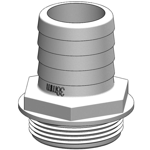 Trudesign, Schlauchverbinder 1 1/2" 38mm weiß, für Y-Ventil, CE-Kennzeichnung