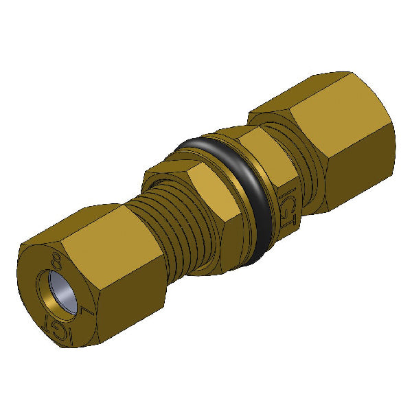 IGT, Schottdurchführung für Ø8mm Kupferrohr, 10mm Stärke, Messing