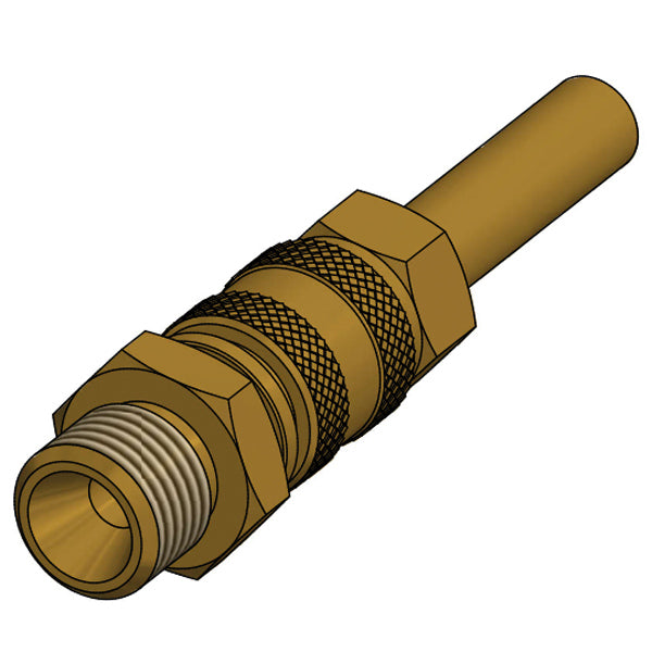 IGT, Gas-Schnellkupplung Ø8 mm Rohr - 1/4" Außengewinde links, Messing