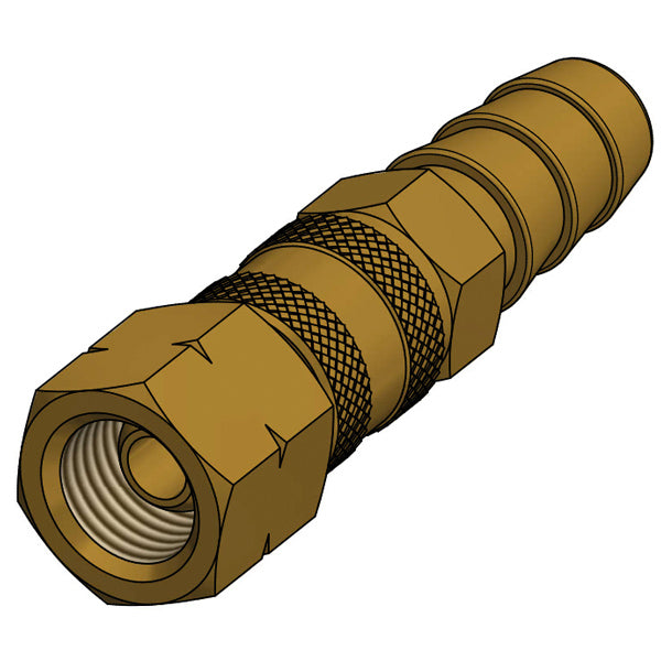 IGT, Gas-Schnellanschluss 1/4" Linksgewinde, Ø10mm Schlauchanschluss, Messing