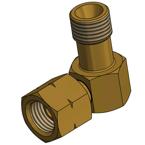 IGT, 90º abgewinkelte Gasverschraubung, 1/4" links, Messing