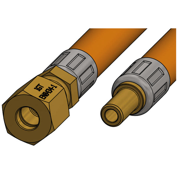 IGT, Gasschlauch 1,2 m, Ø8 mm Rohr + 8 mm Bolzen, EN 16436-2