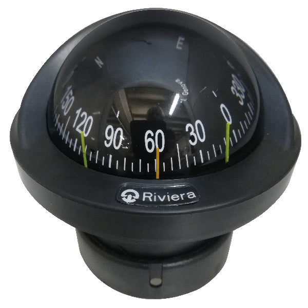 Riviera, Abseilkompass Artica 2 ¾", schwarz, 12V, Ø 70 mm, MED 2014/90/EU