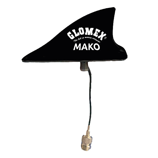 Glomex, Mako VHF-Antenne, schwarz, 8 m Kabel mit Stecker PL259, 3,0 dB, 140 x 70 x 61 mm