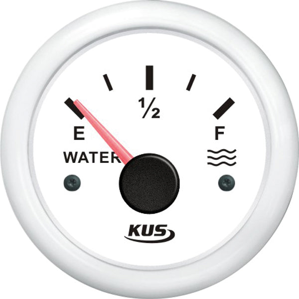 Kus, Tankanzeige Wasser, weiß, 0-190 Ohm, 12/24 V, Ø 52 mm