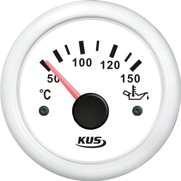 KUS, Temperaturanzeige für Öl, 50-150˚C, weiß, 12/24V, Ø: 52,0 mm