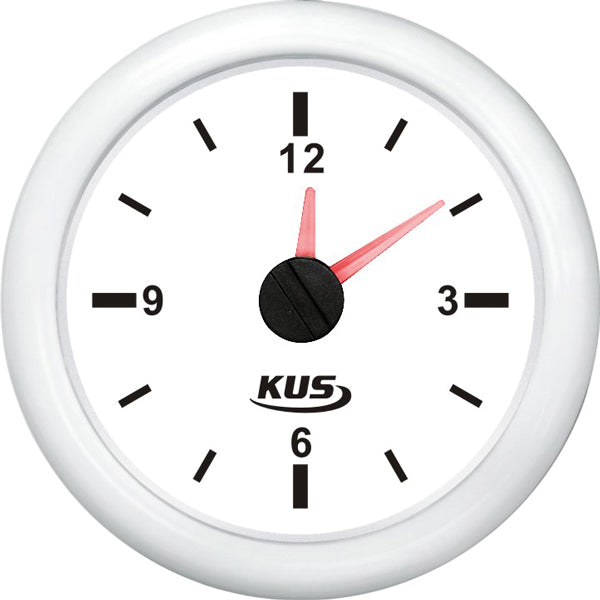 Kus, Uhr weiß, Tankanzeige, Ø 52 mm, 12/24 V, IP67