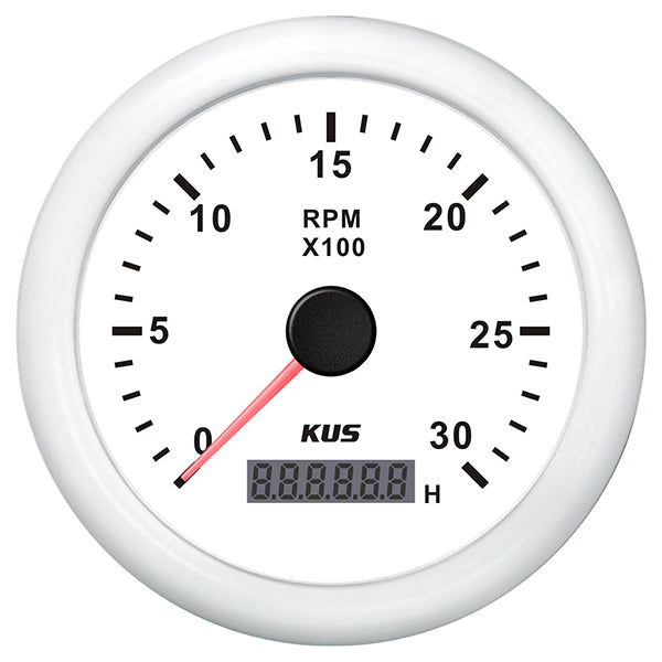 Kus, Tachometer für Diesel, weiß, 0-3000, IP67, 12/24V