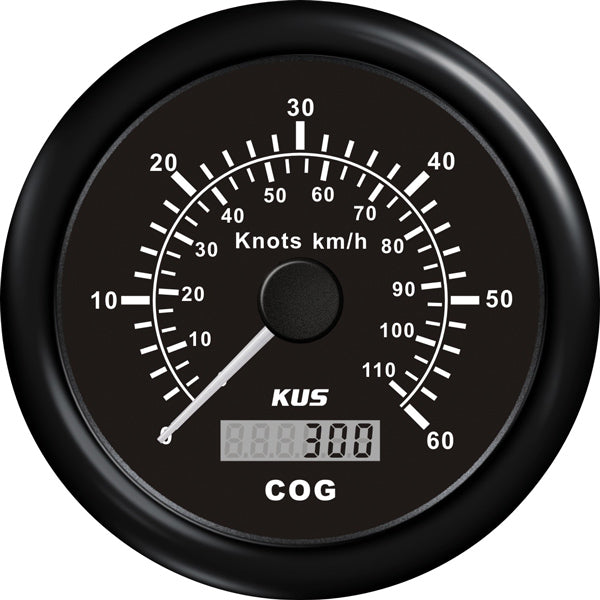 Kus, GPS Geschwindigkeit 0-30Knopf, schwarz, 12/24V, Ø 85.0 mm, IP67