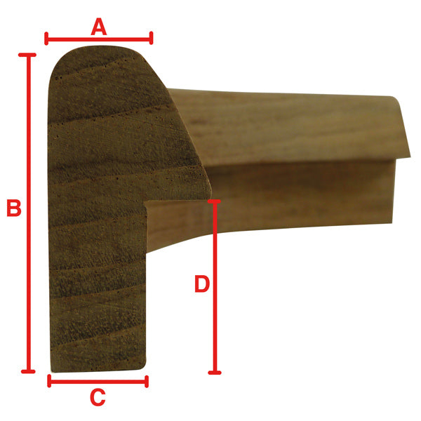 Roca, Ecke für Kantenleiste 50/90° Teak, 21 mm x 41 mm x 13 mm x 22 mm