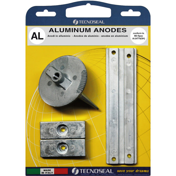 Tecnoseal, Aluminium Anodensatz für Mercury F75-115, 55320-94900 / 55321-94900, 55320-95310 (95311)