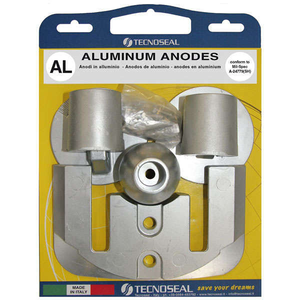 Tecnoseal, Aluminiumsatz für Mercury Bravo 3 - 2004, 76214-4, 76214-5, 76214Q5, 76214T1, 806190, 865182C, 818298