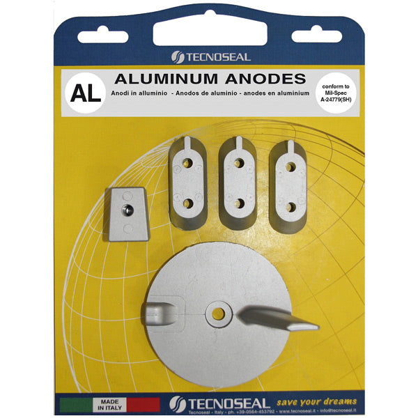 Tecnoseal, Aluminium Anodensatz für Yamaha F40-F60HK, 3x 65W-45251-00, 1x 67C-45251-00, 1x 63D-45251-10, 1x 67C-45371-00