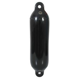 Dan-Fender, Yachtfender schwarz mit schwarzem Deckel, 6 x 23", 645 mm