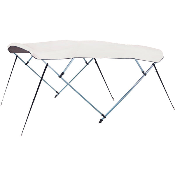 Bimini-Verdeck 185-195 x 110 cm, weiß, eloxiertes Aluminium, 600D Polyester, 100% wasserdicht