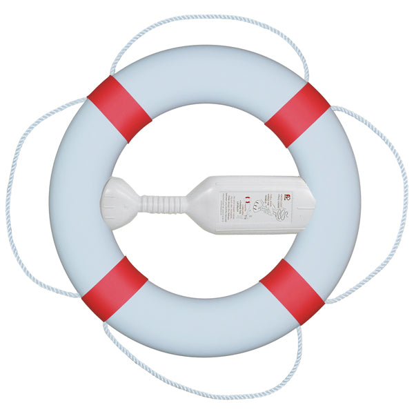 Rettungsring FP380, Weiß mit roten Manschetten, 20m Wurfleine, 2,1 kg, Ø380 mm - Ø610 mm