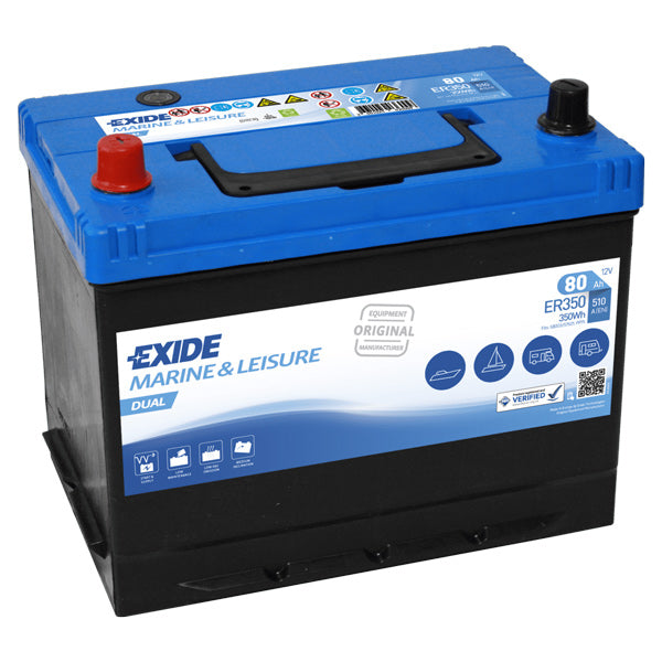 Exide, Doppelbatterie 80 Ampere, ER350