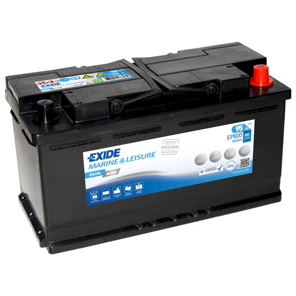 Exide, Doppel-AGM-Batterie, 95 Ampere, EP800