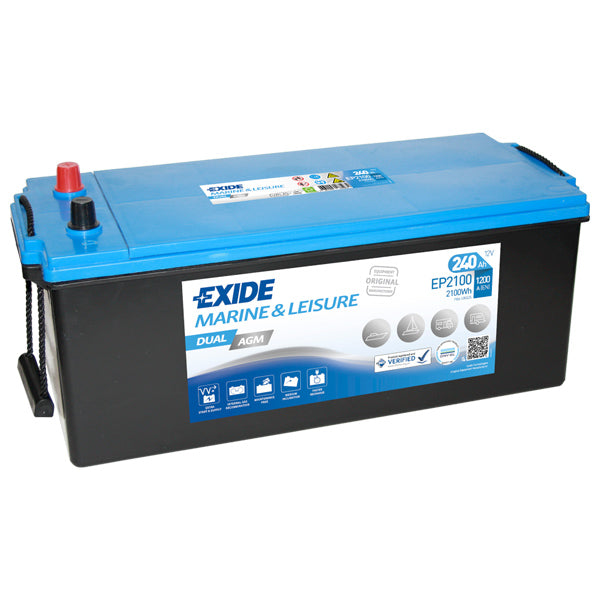 Exide, Doppel-AGM-Batterie 240 Ampere - EP2100, 1200 CCA