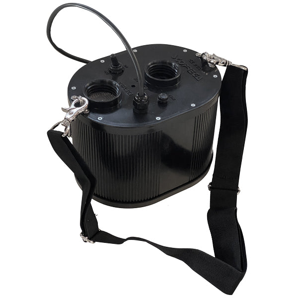 Scoprega, Elektrische Luftpumpe 230V 600W, 200 mbar (2,9 PSI), 1600 Liter/min, inkl. 1,5 m Schlauch und Adapter, schwarz