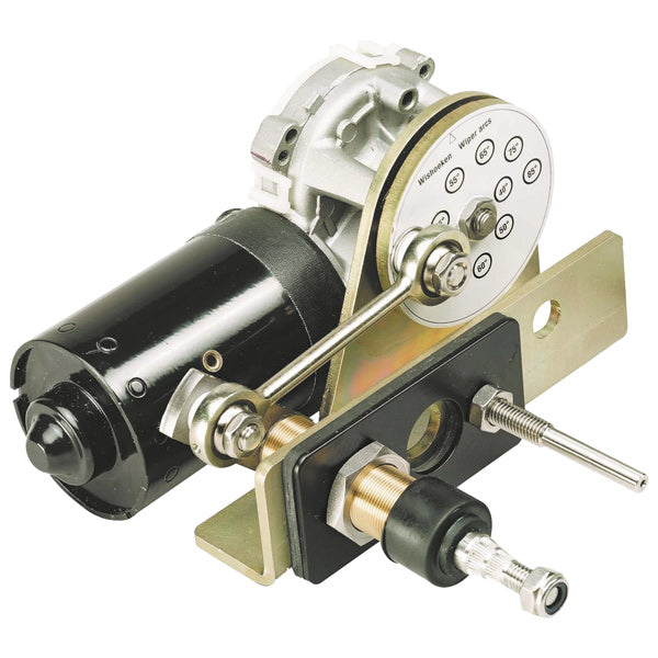 Exalto, Wischermotor Heavy Duty, 70mm Welle / 24V, 2 Geschwindigkeiten, 23 Nm, verstellbarer Winkel 40-90°