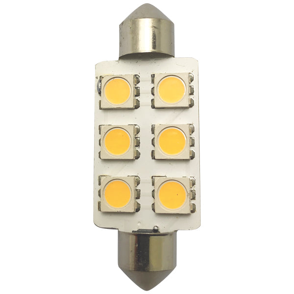 1852, LED Pinol Glühbirne 42mm 10-36Vdc, 2 Stück, 1.2 W, 2700K, 80 Lumen