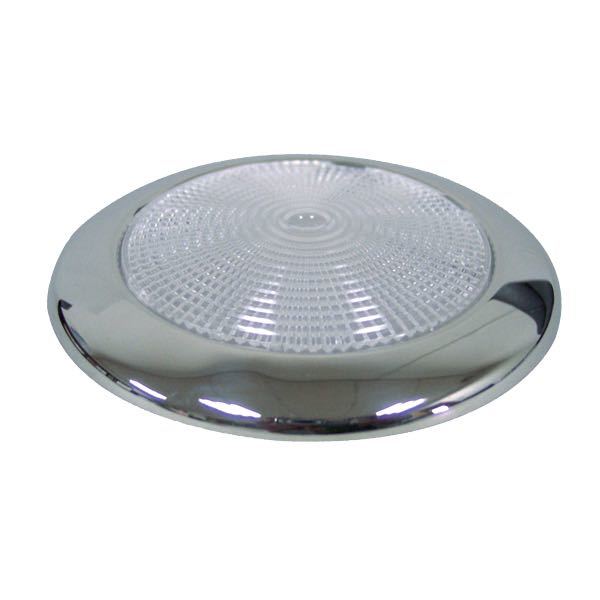 Edelstahl LED-Deckenleuchte 12V - 28 LED, Ø 132 mm, Höhe 10 mm, 1 W