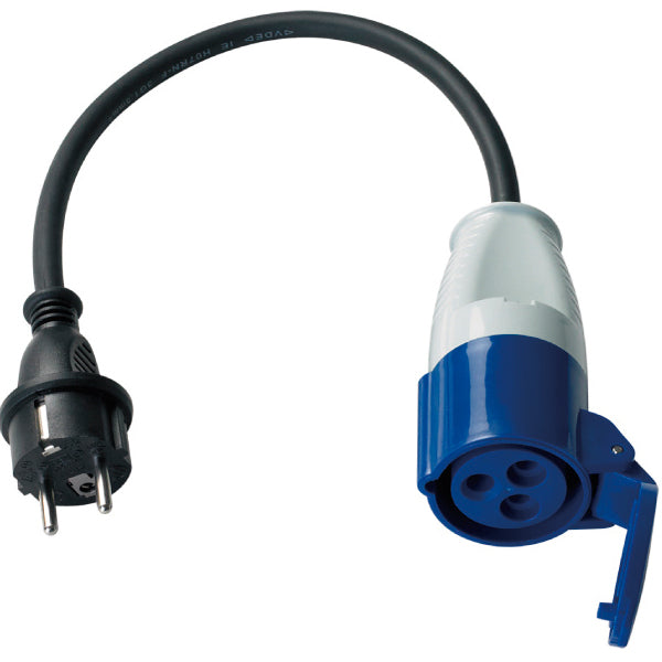 1852, CEE-Buchse / Schuko-Stecker 220V mit 2,5 mm² Kabel, 0,5m