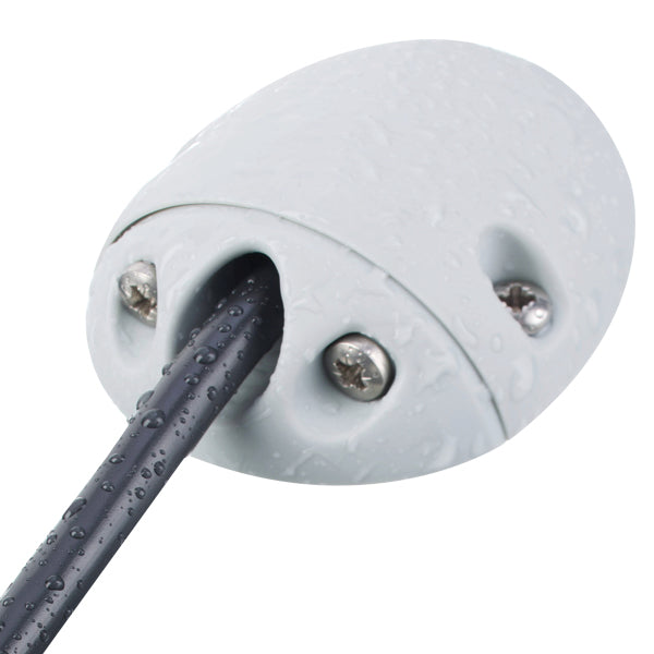 90˚ Kabeleinführung für 2-8 mm Kabel, weißes Nylon, wasserdicht, UV-beständig