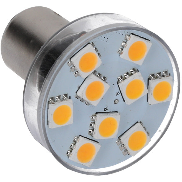 Nautecled, Bajonett-LED-Birne BA15S - Rot/Weiß, 10-35V DC, 2700K, 80 Lumen