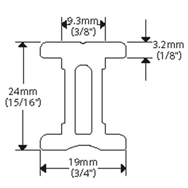 Ronstan, I-Kanal 19 mm, 2m, 100 mm Lochabstand