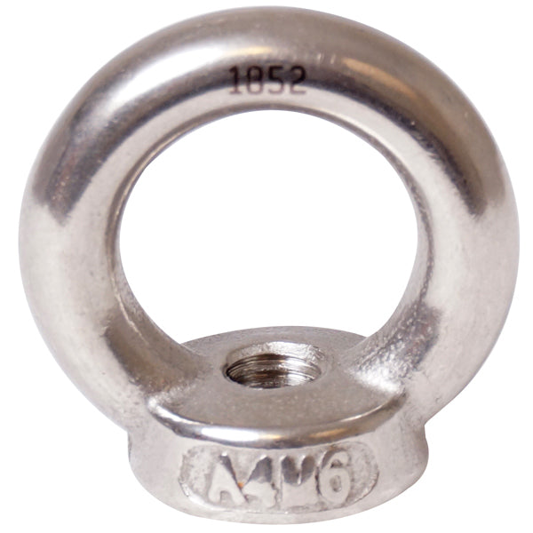 1852, Ringmutter RF, M6, Edelstahl AISI 316, 20 mm x 28 mm x 6 mm