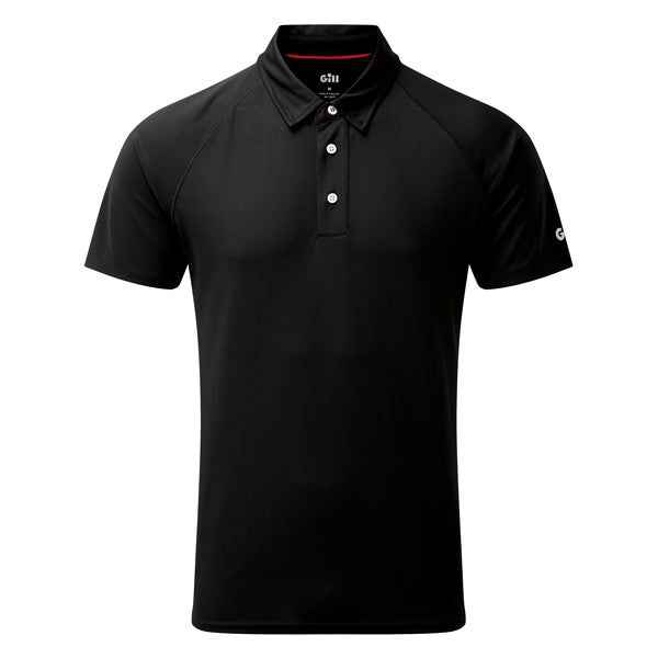 Gill, UV008 Men's UV Polo Black M, 50+ UV-Schutz, leichtes Piqué-Gewebe