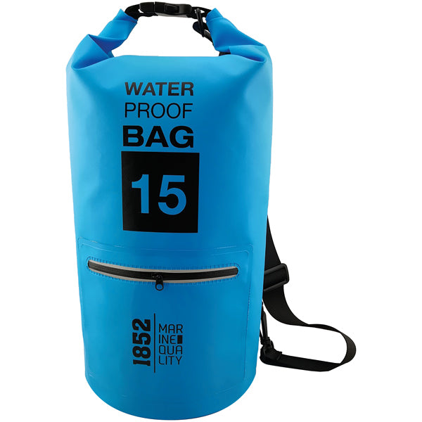 1852, Wasserdichte Tasche, blau, 15L, mit Schulterriemen und extra Fach