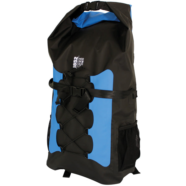 1852, Wasserdichter Rucksack, 30L, schwarz/blau