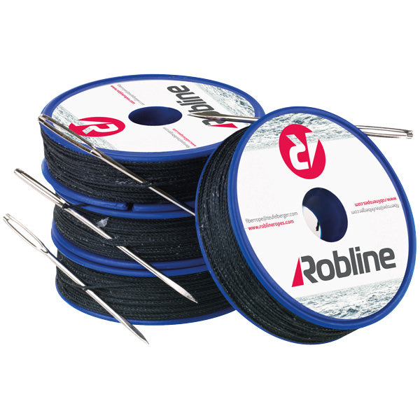 Robline, Gewachstes Deckengarn mit Nadel, marineblau, 0,8 mm x 80 m