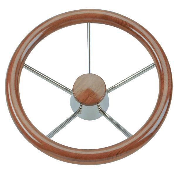 Savoretti, Stahl-Lenkrad mit Holzring, Ø40cm, 3/4" Nabe, 100 mm Tiefe