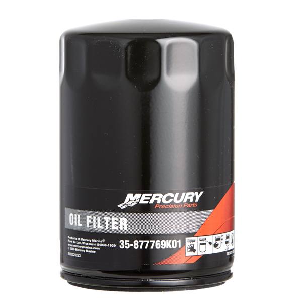 Ölfilter für Mercury Verado 6-cyl, 35-877769Q01 & 35-877769K01, D2: M24 X 1,5 mm, D3: 69 mm, Höhe: 114 mm, Ø: 72,0 mm