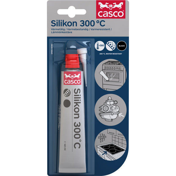 Casco, Silikon 300˚C Flüssigdichtung, schwarz, 40ml