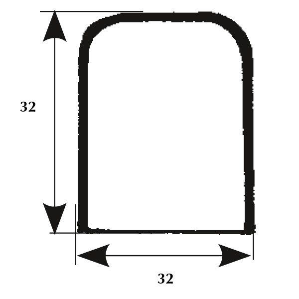 Mittelstück Edelstahl, b=32 l=80 h=32mm