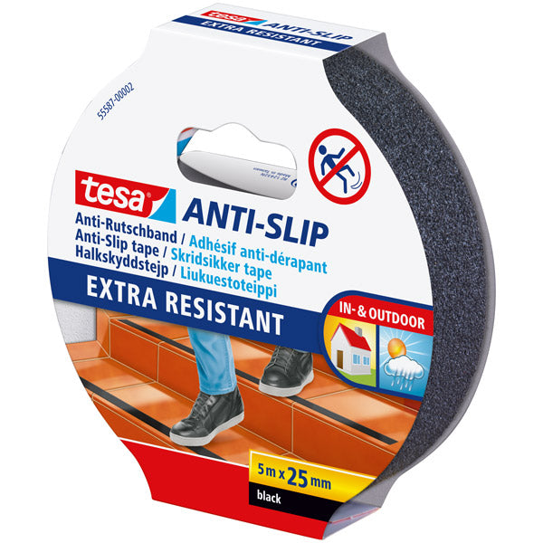 Tesa, Anti-Rutsch-Band, schwarz, 25mm x 5m