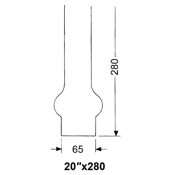 DHR, Lampenglas 20''' x 280 mm, Ø 65,0 mm