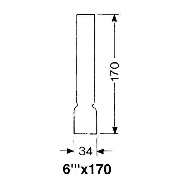 DHR, Lampenglas 6'''' x 170mm, Höhe: 170 mm, Ø: 34,0 mm