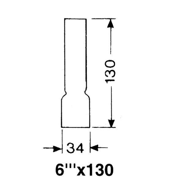 DHR, Lampenglas 6''' x 130mm, Ø 34,0mm